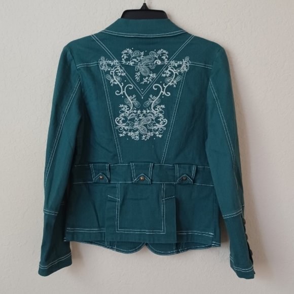 Nicola Berti Detailed Green Jacket Jackets & Blazers - EUC Nicola Berti Beautifully Detailed Green Jacket Size Large